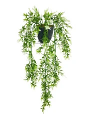 Nettenevime Yapay Çiçek Siyah Saksıda Sarkan ty60 Yeşil Beyaz Bitki Yapay Sarmaşık 60cm - 2