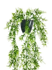 Nettenevime Yapay Çiçek Siyah Saksıda Sarkan ty60 Yeşil Beyaz Bitki Yapay Sarmaşık 60cm - 4
