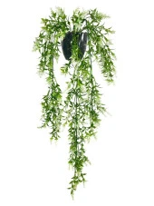 Nettenevime Yapay Çiçek Siyah Saksıda Sarkan ty60 Yeşil Beyaz Bitki Yapay Sarmaşık 60cm - 6