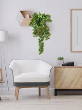 Nettenevime Yapay Çiçek Saksıda Sarkan Yeşil Fare Kulağı Şimşir Yapay Sarmaşık Pastel 50cm thumbnail 2