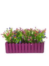 Nettenevime Yapay Çiçek Mor Çit Balkon Saksısı Renkli Mineli Şimşir Çiçekli 55*35cm thumbnail 1