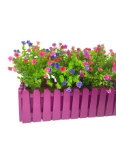 Nettenevime Yapay Çiçek Mor Çit Balkon Saksısı Renkli Mineli Şimşir Çiçekli 55*35cm thumbnail 3