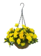 Nettenevime Yapay Çiçek Sarkaç Askılı Makreme Sepette Açelya Sarı Çiçek Sepeti thumbnail 1