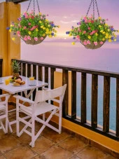 Nettenevime Yapay Çiçek Sarkaç Askılı Makreme Sepette Mineli Şimşir Karışık Renkli Çiçek Sepeti thumbnail 3