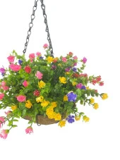 Nettenevime Yapay Çiçek Sarkaç Askılı Makreme Sepette Mineli Şimşir Karışık Renkli Çiçek Sepeti thumbnail 5