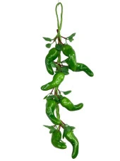 Nettenevime Yapay Yeşil Biber Salkımı Süs Sahte Biber Yapay Meyve Sebze thumbnail 1