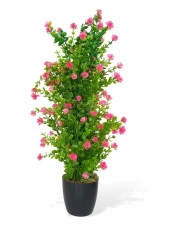Nettenevime Yapay Çiçek Siyah Saksıda Pembe Mineli Şimşir Ağacı 55cm thumbnail 1