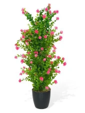 Nettenevime Yapay Çiçek Siyah Saksıda Pembe Mineli Şimşir Ağacı 55cm thumbnail 4