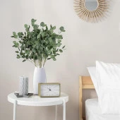 Nettenevime Yapay Çiçek Yeşil Okaliptus Tek Dal Kumaş Yapraklı Uzun Dal 80cm Eucalyptus thumbnail 2