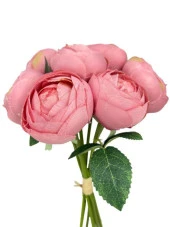 Nettenevime Yapay Çiçek 10lu Pembe Şakayık Demeti Erengül Gelin Buketi Çiçeği - 1