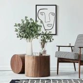 Nettenevime Yapay Çiçek Yeşil Okaliptus Tek Dal Kumaş Yapraklı Uzun Dal 80cm Eucalyptus thumbnail 5