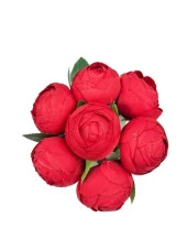Nettenevime Yapay Çiçek 10lu Kırmızı Şakayık Demeti Erengül Gelin Buketi Çiçeği - 3