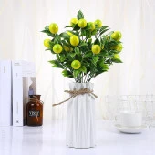 3lü Set Yapay Limon Demeti Yapay Çiçek 30*20cm Yeşil Yapraklı - 3