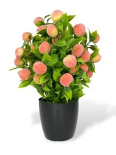 Nettenevime Yapay Çiçek Şeftali Ağacı Siyah Saksıda Şeftali 30cm - 1