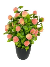 Nettenevime Yapay Çiçek Şeftali Ağacı Siyah Saksıda Şeftali 30cm - 5