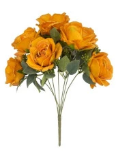 Nettenevime Yapay Çiçek 7li Gül Demeti 40*30cm 1.Kalite Büyükboy HARDAL thumbnail 2