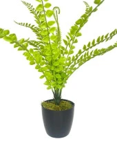 Yapay Çiçek Islak Sıkas Yukka 15yaprak 50cm Salon Çiçeği Plastik Siyah Saksılı Yapay Bitki - 6