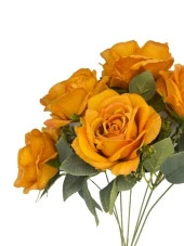 Nettenevime Yapay Çiçek 7li Gül Demeti 40*30cm 1.Kalite Büyükboy HARDAL thumbnail 7