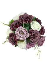 Nettenevime Yapay Çiçek Aranjmanı Büyük Boy Mor Beyaz Tonlar Gümüş Metal Vazolu Arajman Nişan Kız İsteme Çiçeği thumbnail 4
