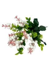 Nettenevime Yapay Çiçek Kokina Demet Beyaz K51 Yılbaşı Çiçeği Christmas White Berry thumbnail 3
