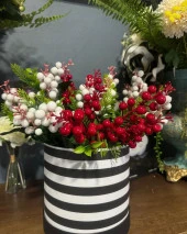 Nettenevime Yapay Çiçek Kokina Demet Beyaz K51 Yılbaşı Çiçeği Christmas White Berry thumbnail 5