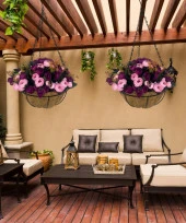 Nettenevime Yapay Çiçek Sarkaç Askılı Makreme Sepette Erengül Mor Pembe Çiçek Sepeti thumbnail 6