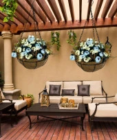 Nettenevime Yapay Çiçek Sarkaç Askılı Makreme Sepette Erengül Mavi Çiçek Sepeti thumbnail 4