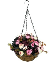Nettenevime Yapay Çiçek Sarkaç Askılı Makreme Sepette Erengül Bordo Pembe Çiçek Sepeti thumbnail 4