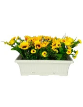 Nettenevime Yapay Çiçek Sarı Ay Çiçeği Papatya Küpeşte Askılı Saksıda Balkon Çiçeği Çiçek Sepeti thumbnail 1