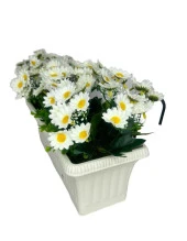 Nettenevime Yapay Çiçek Beyaz Papatya Küpeşte Askılı Saksıda Balkon Çiçeği Çiçek Sepeti thumbnail 5