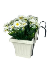 Nettenevime Yapay Çiçek Beyaz Papatya Küpeşte Askılı Saksıda Balkon Çiçeği Çiçek Sepeti thumbnail 6