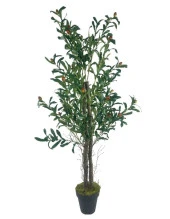 Nettenevime Yapay Zeytin Ağacı 125cm İki Gövdeli Salex Doğal Gerçek Görünümlü Yapay Ağaç thumbnail 2