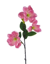 Nettenevime Yapay Çiçek Pembe Çilli Manolya Islak Doku 3 Kafalı Uzun Dal Çiçek Flowers 95cm thumbnail 3