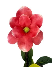 Yapay Çiçek Pembe Koyu Manolya Islak Doku 3 Kafalı Uzun Dal Çiçek Flowers 95cm - 4