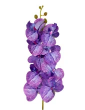 Nettenevime Yapay Çiçek Lila Damarlı Islak Orkide Gerçeksi Doku Uzun Dal 90 cm thumbnail 4