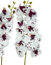 Nettenevime Yapay Çiçek Çilli Bordo Beyaz Islak Orkide Gerçeksi Doku Uzun Dal 90 cm - 2
