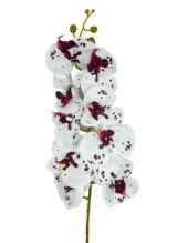 Nettenevime Yapay Çiçek Çilli Bordo Beyaz Islak Orkide Gerçeksi Doku Uzun Dal 90 cm - 3
