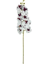 Nettenevime Yapay Çiçek Çilli Bordo Beyaz Islak Orkide Gerçeksi Doku Uzun Dal 90 cm - 5