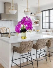 Nettenevime Yapay Çiçek 3lü Fuşya Orkide Metal Krem Gold Saksıda Orkide 60cm thumbnail 4