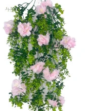 Nettenevime Yapay Çiçek Sarkan Pembe Çiçekli Şimşir Okaliptus Yapay Sarmaşık thumbnail 3