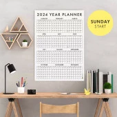 Amerikan Standardı 2025 Takvim, 2025 Yıllık Planlayıcı Duvar Takvimi, Sunday Start - 1