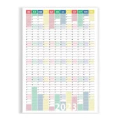 2025 Yıllık Planlayıcı Duvar Takvim Kırmızı Yeşil Mavi Çizgili Yearly Wall Planner - 5