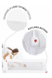 Katlanır Yatak Bariyeri 150CM , Baza Korumalığı Ve Yatak Korkuluğu - 4