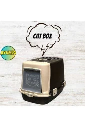 Büyük Boy Kapalı Kedi Tuvaleti Kürek Hediye Karbon Filtre Hediye 38x60x40 Kapalı Kedi Tuvaleti Xxl thumbnail 1