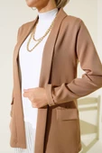 Şal Yaka Basic Ceket Camel - 4