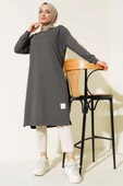 Armalı Uzun Basic Tunik Füme - 1