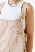 Paça Püsküllü Şortlu Slopet Bej thumbnail 4