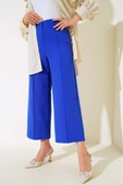 Önü Çımalı Pantolon Saks - 1