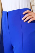 Önü Çımalı Pantolon Saks - 4