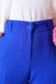 Bol Paça Kumaş Pantolon Saks - 4